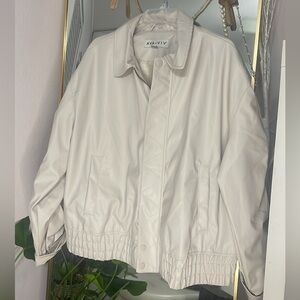 Ava & Viv Women's Cream Bomber Jacket